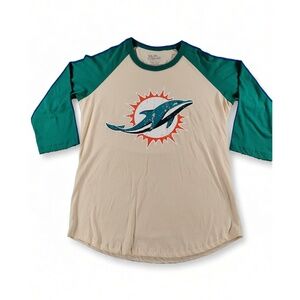 Majestic Threads Miami Dolphins Tyreek Hill 10 Raglan Tee Shirt Cotton Size M